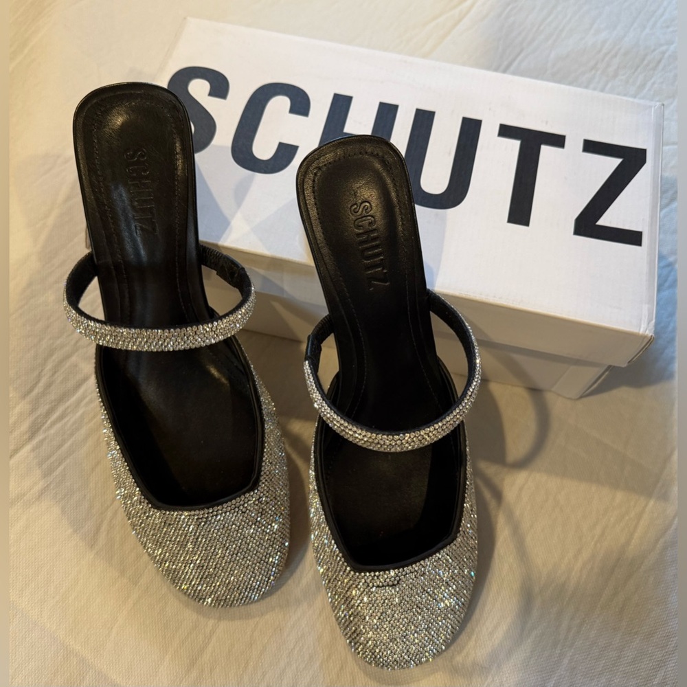 SCHUTZ Bertie Glam Black Heels